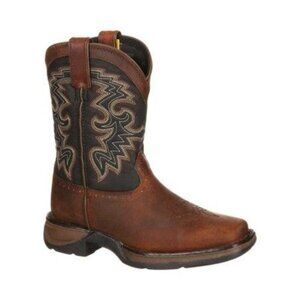 Mykos Boys' Lil Durango Full Grain Saddle Western Boots Size 4 NEW
